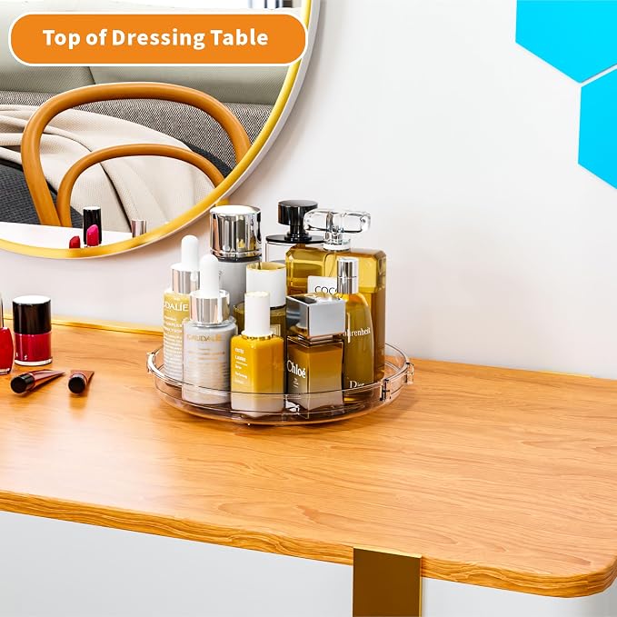 9.5" W Acrylic Clear Lazy Susan Turntable for Cabinet,Kitchen Countertop,Refrigerator and Pantry Organization Storage,1 Tier Small Spinning Organizer for Vitamin,Medicine,Spice Rack & Organization - Image 8