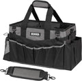 SCAVATA Wearable Cleaning Caddy Bag, Cleaning Caddy Supplies Organizer with Handle & Shoulder Straps for Housekeepers, Under Sink & Car Cleaning Tool Organizers with 4 Foldable Divider (DarkGrey) by Tidyyourlife
