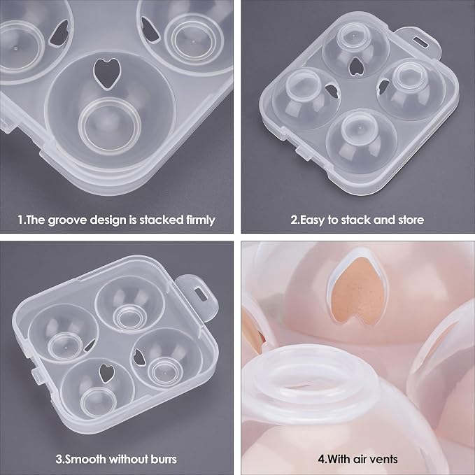 4 Girds E Holder Conggtainer, Plastic Egg Storage Box Shockproof Protection, Portable Egg Tray Carriage Dispenser for Refrigerator Camping Picnic Travel Kitchen Outdoor (Transparent 2 Pcs) - Image 3