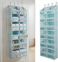 Over the Door Organizer, 6-Tier XL, 100D Fabric, Baby Blue | Extra wide over the door organizer, 65 lb capacity, 12 side mesh pockets, heavy-duty 100D fabric, bedroom & nursery storage by HomeluxTheory