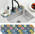 2 Pcs Kitchen Sink Splash Guard Faucet Mat Vintage Florals Faucet Mat for Sinks Bohemian Flowers Absorbing Drying Mats for Kitchen Bathroom, 23.6x5.5inch by CONCHLERY%E6%97%97%E8%88%B0%E5%BA%97