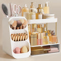 HBlife Bathroom Organizers and Storage with Brush Holder for Vanity, 3 Tier Plastic Makeup Organizer for Dresser Counter, Skincare, Lipstick, Perfume, and Cosmetic Storage by HBlife