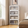 SAILUN 464Qt Stackable Storage Bins,Storage Cabinet with a Lid,4 Pack White | Stackable Storage Drawers with Lids,26" W x 17" D x 56.7" H,Featuring open-front Access for Clothes and Closet Storage by SAILUN