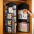 Christmas Wrapping Paper Organizer Storage, Hanging Gift Bag Storage Organizer, Double-Sided Wrapping Paper Holder Storage - Black by EOLIMEX