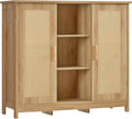 Iwell Rattan Storage Cabinet with 4 Adjustable Shelves, Coffee Bar Cabinet, Sideboard Buffet for Kitchen, Living Room, Entryway, Natural by IWELL