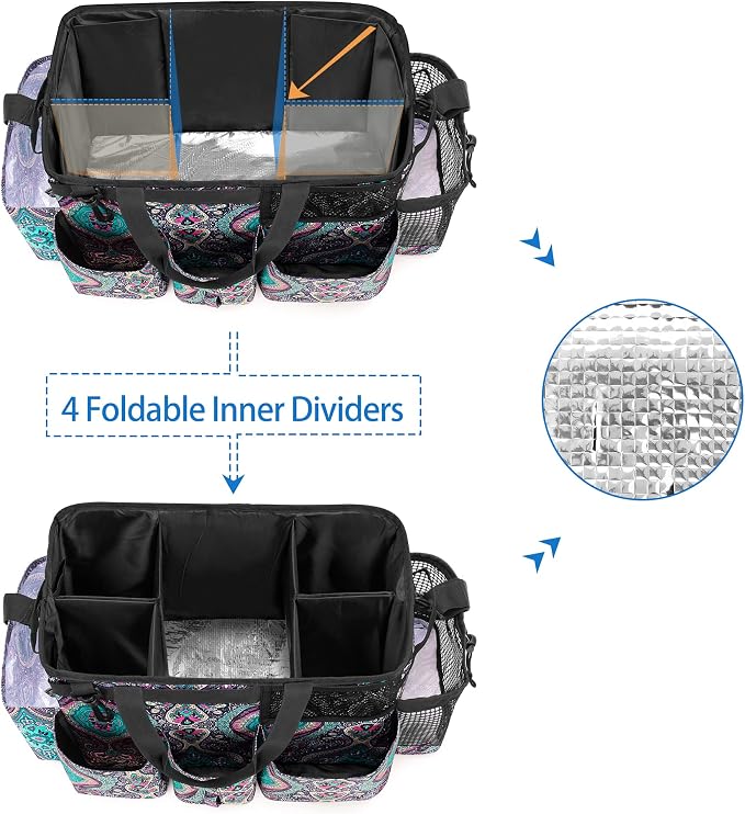 LoDrid Wearable Cleaning Caddy Bag with 4 Foldable Dividers, Totem | Cleaning Supply Organizer with Shoulder Strap and Side Handles for Cleaners & Housekeepers - Image 2