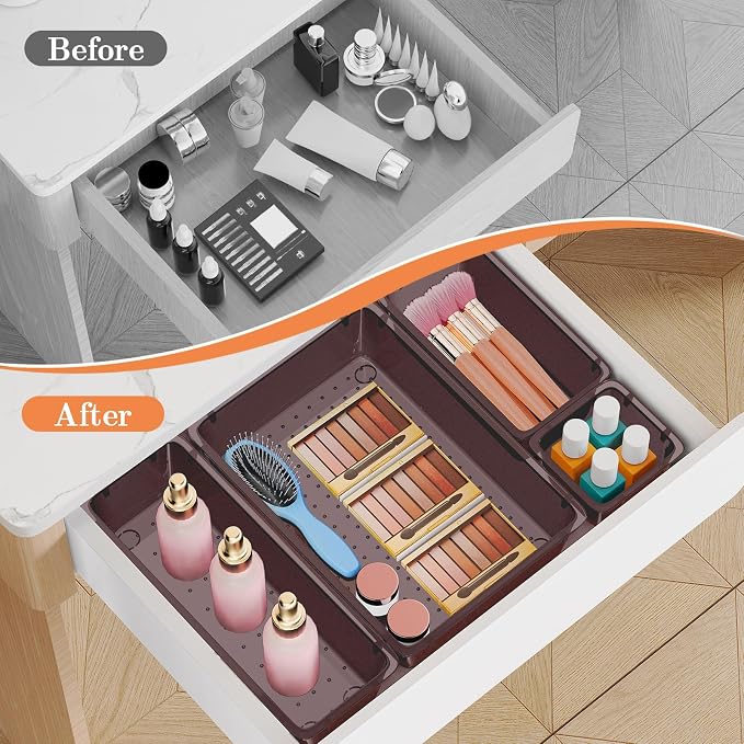SpaceHacks 25 PCS Plastic Drawer Organizer, 4-Size Versatile Organizer Trays & storage Bins - Image 4