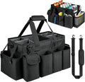 Cleaning Caddy Bag,Extra Large Cleaning Supplies Organizer with Handle for Housekeepers,Black by ZIOZERTT