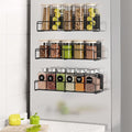 Mystozer 3 Pack Magnetic Spice Rack Organizer,Space Saver for Refrigerator and Whiteboard, Metal Fridge Shelf for Kitchen,Laundry Room,Barbecue Grill,Coffee Maker,Microwave Home Organization(Black) by Mystozer