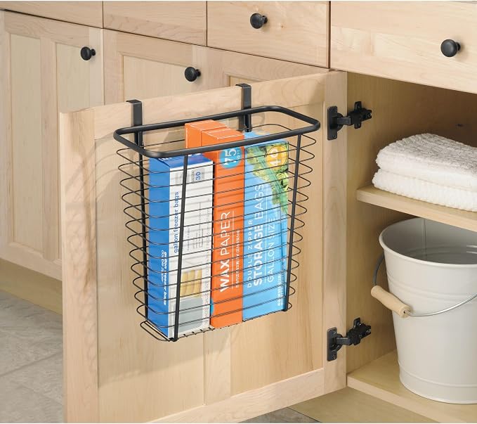 iDesign Metal Over-the-Cabinet Basket for Kitchen Storage - Matte Black - Image 4