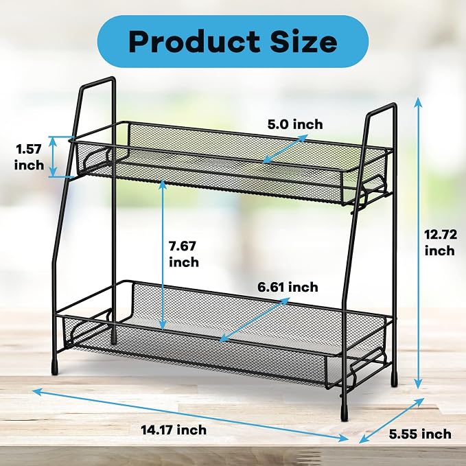 SPISPI Spice Rack Organizer for Cabinet, Bathroom Organizer Countertop, Bathroom Counter Organizer, Kitchen Countertop Organizer, Bathroom Vanity Organizer | Bathroom Organizer Countertop,Vanity Organizer Corner Shelf Sink,Kitchen,Bedroom,Living room,O... - Image 2