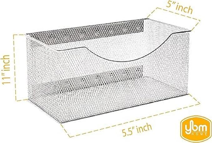 YBM HOME Magnetic Basket Storage Organizer with 16 Strong Magnets for Metal Desk, Fridge, Whiteboard, and Wall Locker Accessories, Large (2-Pack) - Image 6