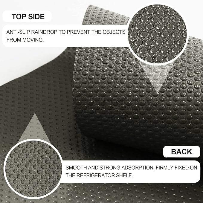 8 Pcs Refrigerator Liners Mats Washable, Refrigerator Mats Liner Waterproof Oilproof, Shinywear Fridge Liners for Shelves, Cover Pads for Freezer Glass Shelf Cupboard Cabinet Drawer (8 Black) - Image 6