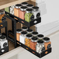 BOIVSHI Pull Out Spice Rack, Cabinet Spice Organizer, 5.3''Wx10.8''Dx9.2''H | Height Adjustable Vertical Spice Rack for Cabinet, 2 Tier Spice Racks for Inside Cabinets, Made of Metal for Easy Assembly by BOIVSHI