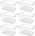 Utopia Kitchen Pantry Organizers and Storage Bins, 6 Pack, Large, Clear | Storage Bins for Pantry, Durable Freezer Organizer Bins With Handles for Organizing Fridge, Kitchen Organization by UTOPIAKITCHEN