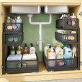Under Sink Organizer, 2-Pack 3-tier Under Sink Storage Organizer Adjustable Height Easy Assembly Pull Out Cabinet Organizers Basket for Bathroom Kitchen Pantry Home Organization by Unknown