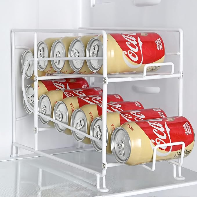 SUFAUY Beverage Can Dispneser Organizer, Stackable Shelves for Storage for Pantry, White - 2 Pack - Image 6