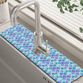 Watercolor Rainbow Scales Sink Faucet Absorbing Mat Sink Splash Guard Faucet Mat Draining Mat Fast Drying Sink Protectors for Kitchen and Bathroom 5.5"×24" by Unknown