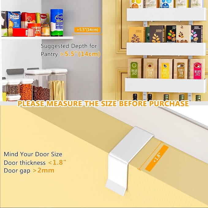Moforoco White 9-Tier Over The Door Pantry Organizer, Pantry Organization And Storage, Metal Hanging Spice Rack Shelves Door - Image 3