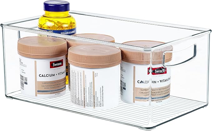 Hudgan 4 Pack Straight Sides Stackable Pantry Organizer Bins for Home Edit - 13.5''L x 7.5''W x 5.5''H - Image 7