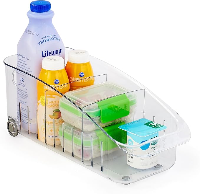YouCopia RollOut Fridge Drawer 6", BPA-Free Clear Rolling Refrigerator Organizer Bin with Adjustable Dividers and Handles for Produce, Food, Meal and Snack Storage by YouCopia