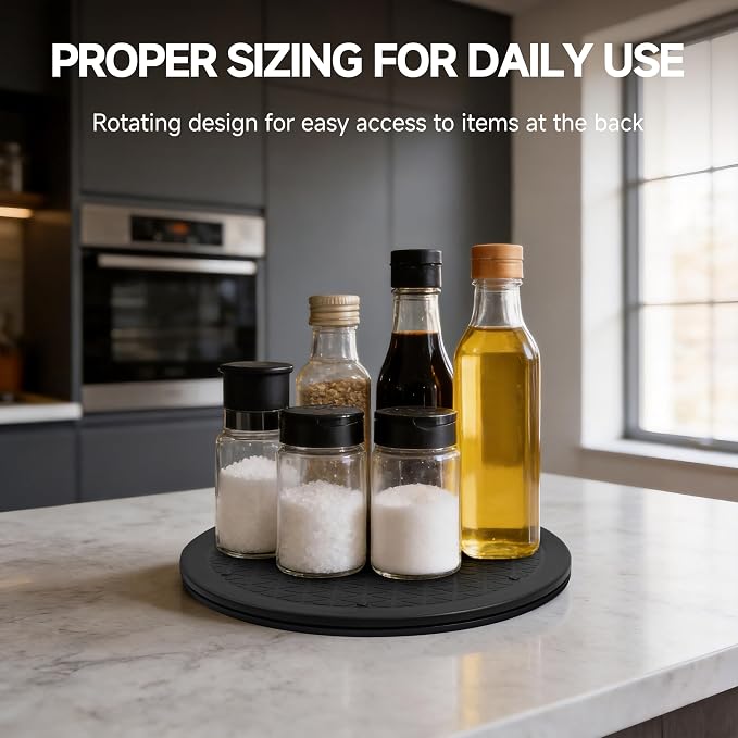 4 Pack 12 Inch Lazy Susan Turntable | 360° Rotating Lazy Susan Organizer for Cabinet, Table Top, Pantry, Fridge & Kitchen Spice - Image 7