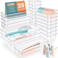 SpaceHacks 25 PCS Plastic Drawer Organizer, 4-Size Versatile Organizer Trays & storage Bins by SpaceHacks
