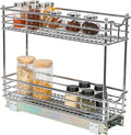 Household Essentials Glidez 2‑Tier Multipurpose Chrome‑Plated Steel Pull‑Out/Slide‑Out Under Cabinet Organizer, Chrome Finish by HouseholdEssentials