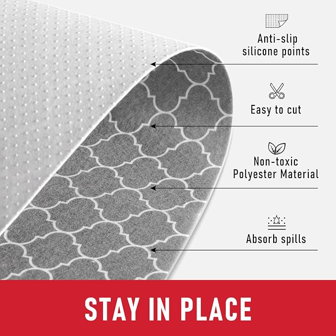Cooyes 6 Pack Refrigerator Shelf Liners for French Door Fridge, 17.7" × 36" Extra Large, Non-Slip Fridge Mats Machine Washable, Refrigerator Drawer Liner for Glass Shelves Kitchen Cabinet - Image 7