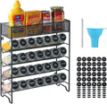 Skiileor Spice Rack Organizer with 28 Spice Jars,Spice Labels and Funnel | 5-Tiers Metal Seasoning Organizer, Kitchen Spice Organization for Cabinet, Countertop, Pantry, Cupboard Door or Wall Mount by Skiileor