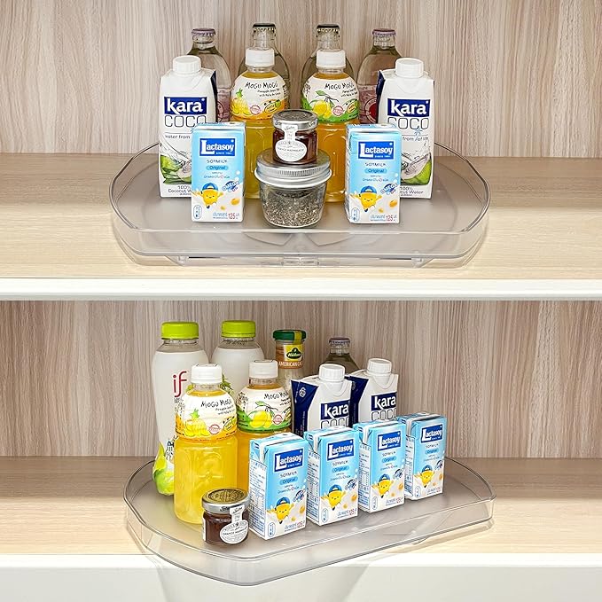 Incostar 360° Rotating Lazy Susan Turntable - Multifunctional Rectangular Organizer for Refrigerator, Cabinet, Pantry, and Kitchen Countertop (15.2" x 11.4", 2 Pack) - Image 9