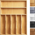 Kitchen Bamboo Silverware Organizer, Kitchen Drawer Organizer - Utensil Holder and Cutlery Tray with Grooved Drawer Dividers for Flatware 7 Slot, Natural by oridom