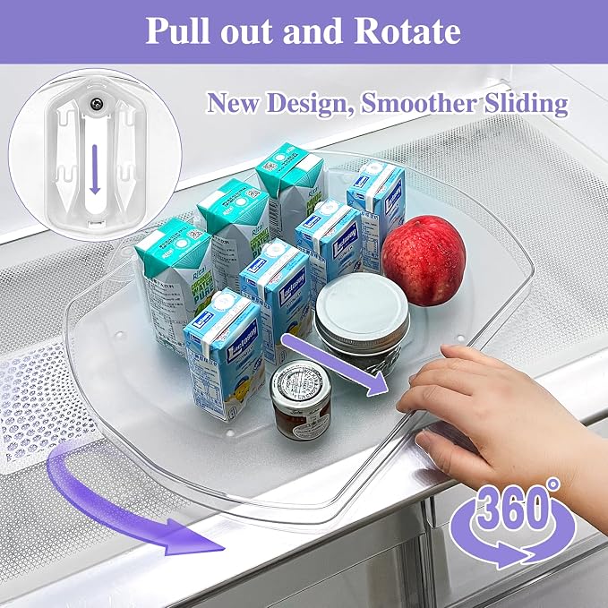 Incostar 360° Rotating Lazy Susan Turntable - Multifunctional Rectangular Organizer 15.1" x 11.4" for Refrigerator, Cabinet, Pantry, and Kitchen Countertop (4 Pack) - Image 4