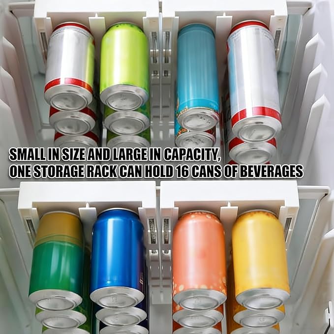 Refrigerator Hanging Can Storage Rack – Creative Slide-in Drink Organizer Shelf for Beer, Soda, and Beverages – Space-Saving Fridge Dispenser Holder, Fits 5.3cm & 5.7cm Diameter Cans - Image 5