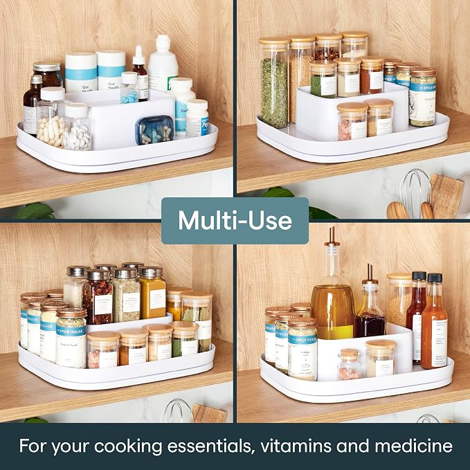 YouCopia MagicTrack Spice Turntable, 2-Tier Rectangle Lazy Susan Organizer (Pack of 6) - Image 8