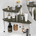 Weenson Bathroom Counter Organizer Corner Shelf - 2 Tier Bathroom Organization Bamboo Bathroom Sink Shelf Kitchen Countertop Organizer Adjustable Free-Standing Counter Storage Shelf(Antique) by Weenson