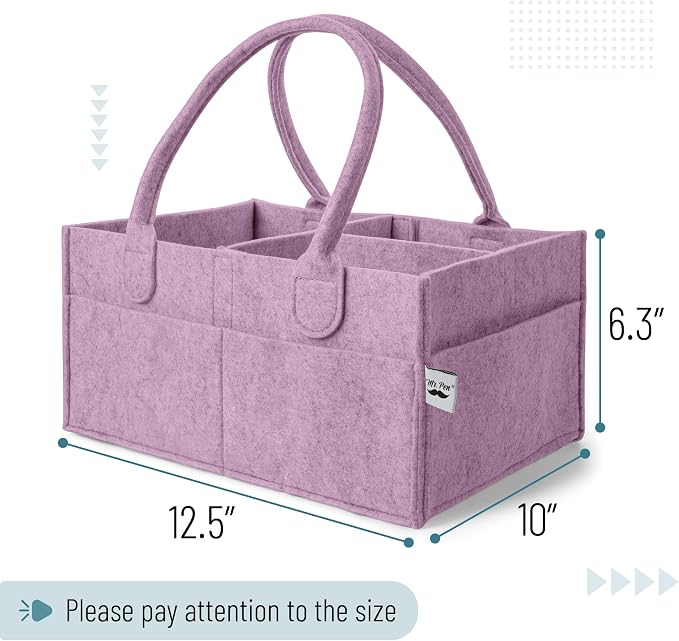 Mr. Pen- Baby Diaper Caddy Organizer, Orchid Mist | Nursery Storage Bin and Car Organizer for Diapers and Baby Wipes - Image 2