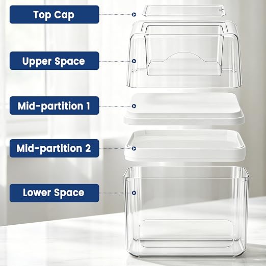 Trash Bag Dispenser with Laundry Pod Storage, Clear Under Sink Organizer | 3-in-1 Stackable Cabinet Bin, Laundry Pod Storage, Trash Bag Dispenser Fits 13/30/33/42 Gallon Garbage Bags - Image 4