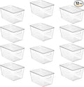 Vtopmart 12 Pack Clear Stackable Storage Bins with Lids and Handles, Large | BPA-free Plastic, Organize Vertically, For Pantry Kitchen Fridge Cabinet Closet Bathroom, Built to Last, Easy to Move by Vtopmart