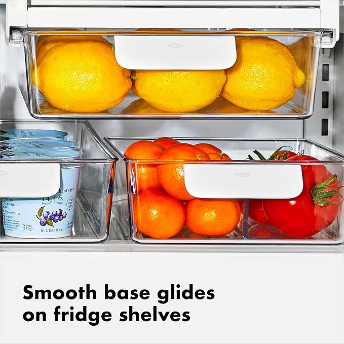 OXO Good Grips Fridge Organization Bin 8 in x 10 in - for Deli Meats, Cheeses, Loose Fruits and More (Pack of 4) - Image 3