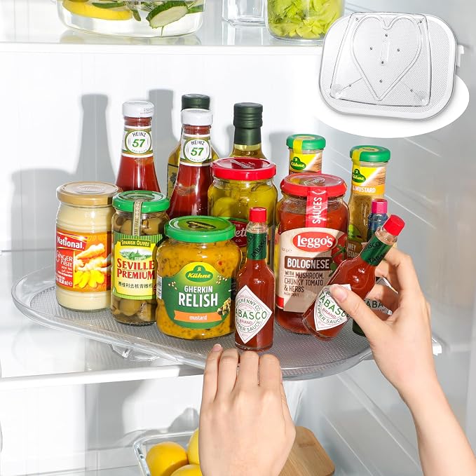 LAMU Lazy Susan Organizer Turntable 15.67''x11.7'' for Refrigerator Organizers and Storage, Fridge Organizer, Condiment Organizer for Kitchen, Table Top, Cabinet, Pantry, Countertop, 1 Pack by YourHome-OrganizationHelper