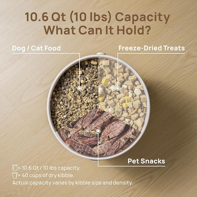 smartoo Vacuum Cat Dog Food Storage Container 10 lb, Dry Pet Food Storage | 10.6 Qt Airtight Cat Food Storage Container with One-Button Easy Use, Magnetic Scoop Incl., BPA-Free, Durable, Rechargeable - Image 5