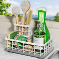 Kitchen Sink Organizer, Large Sink Caddy with Sponge Holder & Diatomite Mat | Cleaning Supplies in One Place, Kitchen Countertop Organizer, Home Essentials, Brush Holder, Quick Dry Tray, Fewer Puddles by HOKEMOM