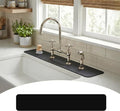 Customizable Kitchen Sink Faucet Mat: 33"Lx5.5"W Absorbent Splash Guard | Non-slip Fabric Rubber Mat, Cut to Fit 2,3,4 Holes Irregular Large Double bowl Sink with Soap Dispenser Air Gap by EazziSwitch