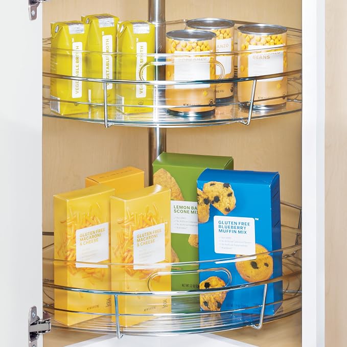 iDesign Clear Plastic 1/4 Wedge Bin, 4-Pack | Corner Lazy Susan Cabinet, Kitchen Cabinet Organizer - Image 3