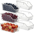6 Packs Clear Freezer Organizers and Storage Bins with Handle, Stackable Storage Bins Open Front Pantry Bins for Storage and Organization for Bathroom Kitchen Refrigerator Pantry by Unknown