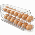 theaoo Auto Rolling Egg Dispenser for Refrigerator with Quick Removable Inner Tray, Space-Saving Egg Organizer and Holder, Egg Storage Container for Fridge, Easy to Load and Grab Eggs (1 Pack) by theaoo