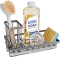 SWTYMIKI Sink Caddy Sponge Holder - Kitchen Sink Organizer with High Brush Holder for Countertop to Hold Dish Soaps and Sponges, Stainless Steel, Sand Nickel by SwtyMiki-TidyHomeSweetLife