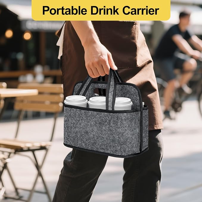 Enlarged 6 Cups Drink Caddy, Drink Carrier with Handle, Water Bottle Caddy | Reusable drink carrier, Assembly-Free Drink Caddy Portable Drink Carrier, Cup Holder Bag Drink Holder for Car, Delivery - Image 7