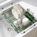 JASIWAY Green Dish Drying Rack in Sink, Dish Drainer with Utensil Holder | Over The Sink Expandable Stainless Steel Strainer Dryer Rack for Small Kitchen, Counter Space Saving, Fast Drain, Rustproof by JASIWAY